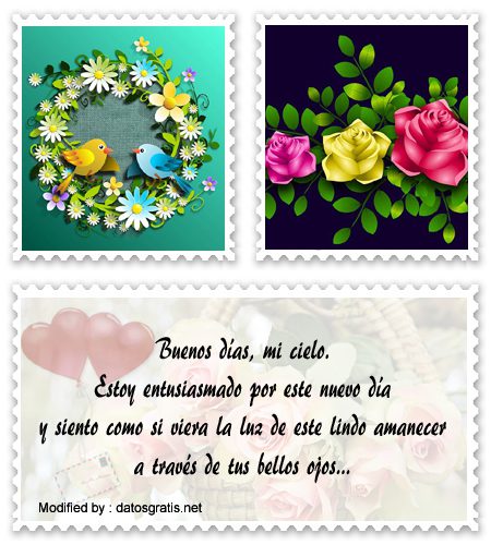 Mensajes de buenos días mi amor para novios  Tarjetas 